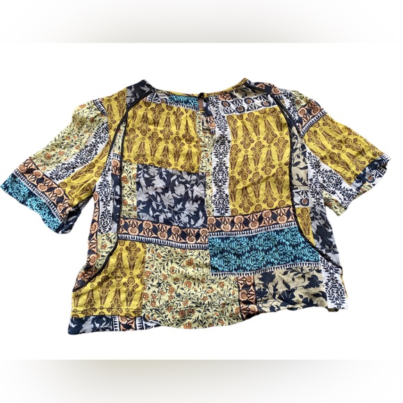 Weston Paisley Patchwork Crop Top Bohemian Womens XS - Picture 2 of 5